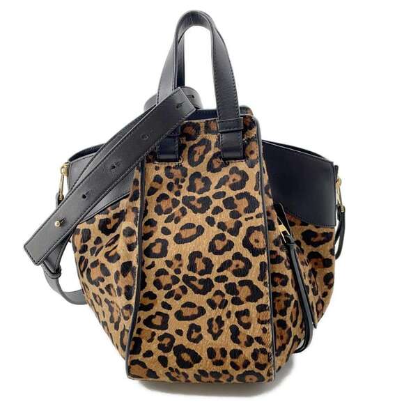 Loewe Handbags - Loewe Hammock Leopard Handbag Black Shoulder Bag